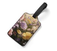 Morning Light - Targhetta per letto a fiori con identificatori per nome, identificatori in pelle, etichette da viaggio, per viaggi lunghi, da viaggio, idea regalo essenziale per aeroporti, 18 x 11,9