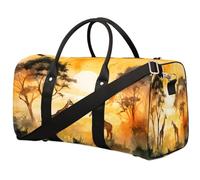 Morning Sun, borsone da viaggio con giraffa della foresta africana, per donne, uomini, ragazze e ragazzi, borsa da viaggio per il fine settimana, 22,7 l, borsa da cabina per sport, palestra, yoga,