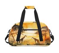 Morning Sun, borsone per bambini con giraffa della foresta africana per ragazze e ragazzi, borsa da viaggio per il weekend, da 24 litri, per sport, palestra, pratica, Colore, (24L) UK, Organizer per