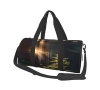Morning Sunlight in Wilderness Borse da viaggio di grande capacità e borse sportive con manici ad anello nella parte superiore delle borse per il fine settimana e borse rotonde possono essere