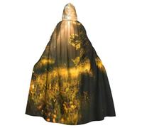 Morning Sunlight In Wilderness Stampa Halloween Mantello Con Cappuccio Per | Mantella leggera unisex con cappuccio, facile da indossare su qualsiasi vestito per carnevale, feste ed eventi in costume