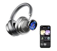 MorningBlues VWS X1 - Cuffie Bluetooth over-ear wireless, con cancellazione del rumore, con driver Jamo da 40 mm, doppio touchscreen OLED, controllo app, 60 ore di riproduzione, argento