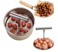 Mornly Meatball Shaper, macchina per Meatball in acciaio inox, 12 fori per Mincing Balls Shaper, in acciaio inox, per la cucina, utensili da cucina, meatball press, con 1 forza per Meatball