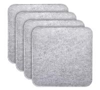 MorNon Set di 4 cuscini per sedia, quadrati in feltro, 35 x 35 cm, cuscini per panca, cuscini con inserti antiscivolo per tutti i tipi di sedie, per interni ed esterni (Grigio chiaro)