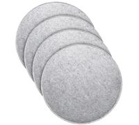MorNon Set di 4 cuscini per sedia, rotondi, in feltro, 35 cm, per panca, con inserti antiscivolo, per tutti i tipi di sedie, per interni ed esterni (grigio chiaro)