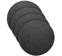 MorNon Set di 4 cuscini per sedia, rotondi, in feltro, 35 cm, per panca, con inserti antiscivolo, per tutti i tipi di sedie, per interni ed esterni (nero)