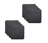 MorNon Set di 8 cuscini per sedia, quadrati in feltro, 35 x 35 cm, per panca, con inserti antiscivolo per tutti i tipi di sedie, per interni ed esterni (nero)