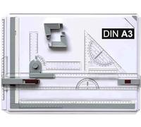 MorNon Tavola da disegno A3 - Tavolo da disegno professionale con righello scorrevole - Squadra e scala a T - Per ingegneri, designer, studenti - Per lavorare e studiare con precisione