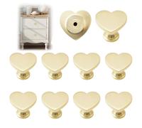 MOROBOR 10 pomelli a forma di cuore, pomelli creativi per cassetti e armadietti, multifunzionali, in lega di zinco, per porte, armadi, cassetti, porte, mobili, decorativi (oro)