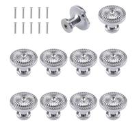 MOROBOR 10 pomelli decorativi a forma di fiore retrò per cassettiera maniglia a foro singolo per armadio porta tira mobili decorazione tirare/argento