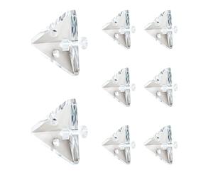 MOROBOR 10 supporti angolari in acrilico trasparente a 3 fori con viti di montaggio per rinforzare il collegamento dei mobili (21 mm x 21 mm)