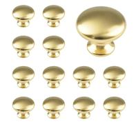 MOROBOR 12 pomelli solidi per armadietti, pomelli dorati per armadietti da cucina, cassetti, in lega di zinco, pomelli decorativi a foro singolo, per armadi, cassettiere, cassetti