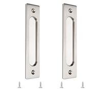 MOROBOR 180MM Rettangolare da incasso per porte scorrevoli, 2pcs acciaio spazzolato Flush Pull in lega di alluminio per porte armadio Finger Pulls con viti per porta scorrevole dell'abbaino