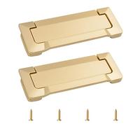 MOROBOR 2 maniglie a scomparsa per cassetti, maniglie nascoste per mobili, con viti, pomelli in lega di zinco, per armadi, cassetti, fori centrali, 96 mm (oro perla)