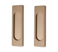 MOROBOR 2 maniglie autoadesive rettangolari per porte scorrevoli, in lega di alluminio, senza punzonatura, per porte scorrevoli, finestre, armadi (bronzo oro, 100 mm)