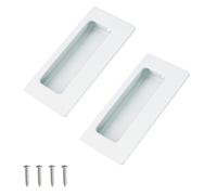 MOROBOR 2 maniglie rettangolari da incasso a scomparsa, design incorporato, maniglia per porta scorrevole con viti, in acciaio inossidabile, per armadi e cassetti (bianco, 86 mm)
