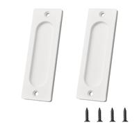 MOROBOR 2 tiranti rettangolari da incasso per porte scorrevoli, 10 cm, in lega di alluminio, colore bianco, con viti di montaggio, per porte scorrevoli
