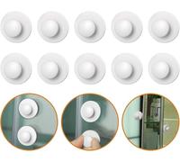 MOROBOR 20 maniglie adesive rotonde in plastica per cassetti da cucina, bagno, senza fori, colore: bianco