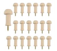 MOROBOR 20 picchetti in legno da 3,5 cm, con viti, gancio per asciugamani, clip a vite per cappelli, ganci in legno non finito per appendere vestiti e vernici fai da te
