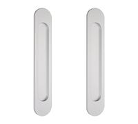 MOROBOR 220 mm auto-stick ovale porta scorrevole, 2 pezzi in lega di alluminio argento a filo tirare maniglia senza punzoni per porte scorrevoli di fienile finestre armadi