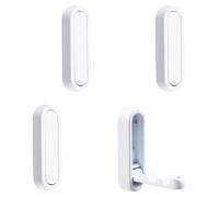 MOROBOR 4 ganci ellittici pieghevoli da parete, antiscivolo, resistenti, pieghevoli, in lega di zinco, per appendere cappotti, borse, zaini, asciugamani (bianco opaco)