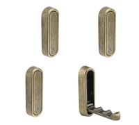 MOROBOR 4 ganci ellittici pieghevoli da parete, antiscivolo, resistenti, pieghevoli, in lega di zinco, per appendere cappotti, borse, zaini, asciugamani (blu antico)