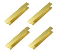 MOROBOR 4 maniglie autoadesive a pressione, in plastica dorata, comode maniglie lunghe con piastra per armadietti da cucina, finestre, porte scorrevoli, armadio