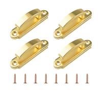 MOROBOR 4 maniglie curve dorate per armadietti, maniglie decorative per cassetti della cucina, moderne maniglie a doppio foro in lega di zinco solida, ricambio per armadi e cassetti