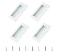 MOROBOR 4 maniglie rettangolari da incasso a scomparsa, design incorporato, maniglie per porte scorrevoli con viti, in acciaio inossidabile, per armadi e cassetti (bianco)