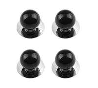 MOROBOR 4 pomelli in ceramica nera, di forma rotonda, per cassetti, armadietti, armadietti, maniglie autoadesive per porte scorrevoli, per camera dei bambini, cucina, camera da letto