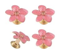 MOROBOR 4 pomelli per cassetti a petalo rosa, maniglie creative per cassetti e armadietti, robuste maniglie per la decorazione della casa, pomelli in lega di zinco a foro singolo, con viti di