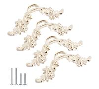 MOROBOR 4 pz Maniglie per Comò In Stile Europeo, Maniglie per Mobili Vintage con Bordo Bianco Avorio Crema e Oro, Distanza Del Foro di Montaggio di 2.5 pollice, per Tirare Mobili Eleganti