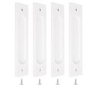 MOROBOR 4 tiranti rettangolari da incasso per porte scorrevoli, 18 cm, in lega di alluminio, bianco caldo, con viti di montaggio, per porte scorrevoli