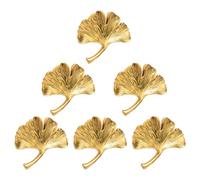 MOROBOR 6 pezzi manopole Ginkgo per armadietti, pomelli in metallo massiccio, maniglie creative per decorare armadi, cassetti e librerie, ferramenta classica per mobili, oro antico