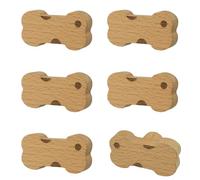 MOROBOR 6 pomelli in legno a forma di osso, pomelli creativi in legno di faggio per cassetti, armadi, cassettiere, accessori per mobili, con viti e tubo di espansione