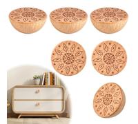 MOROBOR 6 pomelli semicircolari in legno, pomelli creativi a foro singolo, in legno di faggio, decorativi, per cassetti, armadi, credenze, cassettiere, con viti