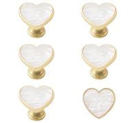 MOROBOR 6PZ Pomelli A Forma di Cuore, Pomello Creativo per Cassetto Dell'Armadio, Maniglia per Porta A Foro Singolo In Lega di Zinco per Armadi, Cassetti, Ante, Mobili Decorativi (Bianco)