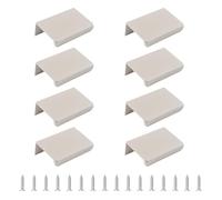 MOROBOR 8 maniglie a scomparsa in cashmere grigio, in lega di alluminio, maniglie per cassetti in stile moderno, per casa, cucina, porta, armadio, 50 mm