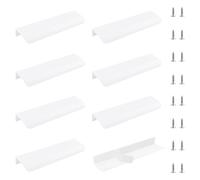 MOROBOR 8 maniglie autoadesive per cassetti, invisibili, in stile moderno, per armadietti, cassetti, armadi, 150 mm, colore: bianco
