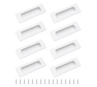 MOROBOR 8 maniglie da incasso per armadietti, in acciaio inox bianco caldo, con viti, installazione a vista, maniglia incorporata per armadio, cassetto porta scorrevole a filo, 117 mm