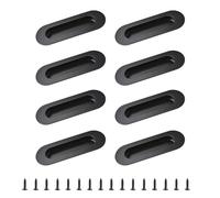 MOROBOR 8 maniglie da incasso per armadietti, pomelli ovali in acciaio inox nero con viti incorporate, maniglia per armadio, cassetto porta scorrevole a filo, 117 mm