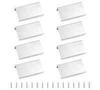 MOROBOR 8 maniglie nascoste in acciaio spazzolato, maniglie per cassetti in stile moderno, ad angolo retto, in acciaio inox, invisibili, per armadietti, cassetti, 64 mm