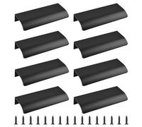 MOROBOR 8 maniglie nascoste per cassetti, stile moderno, in lega di alluminio, invisibile, per armadio, cassetto, 100 mm, colore: nero