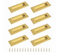 MOROBOR 8 maniglie quadrate dorate spazzolate a filo da incasso, maniglie per porte scorrevoli da 11,9 cm, in acciaio inox, per armadi e cassetti