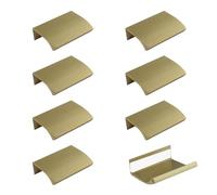 MOROBOR 8 Pezzi Tira Maniglia per Bordi, Maniglie da Cassetto Autoadesive Istantanee per Armadio, Maniglie Invisibili per Armadio in Lega di Alluminio ad Angolo Tondo per Cucina, Camera da Letto