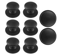 MOROBOR 8 pomelli rotondi adesivi per armadietti, in plastica, autoadesivi, per cassetti, comodi pomelli per finestre, armadi, armadi, cassetti (nero)