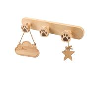 MOROBOR Appendiabiti da parete, 1 confezione da 1 appendiabiti decorativo in legno autoadesivo con 3 ganci a forma di zampa di gatto, gancio in legno massiccio ispessito, per bagno, soggiorno, camera