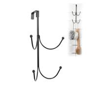 MOROBOR Appendiabiti da porta, 1 confezione di ganci neri per cappelli, antiruggine, resistenti, per cucina, bagno, camera da letto e ufficio