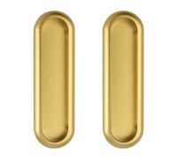 MOROBOR Autoadesivo Ovale Porta Scorrevole tira, 2pcs Lega di alluminio oro Flush Pull Maniglia senza punzone per porte scorrevoli del fienile Armadi