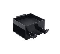 MOROBOR Confezione da 1 supporto adesivo per rasoio, gancio in plastica, versatile, rimovibile e riutilizzabile, ganci impermeabili accessori da bagno per rasatura schiuma testina da barba/nero